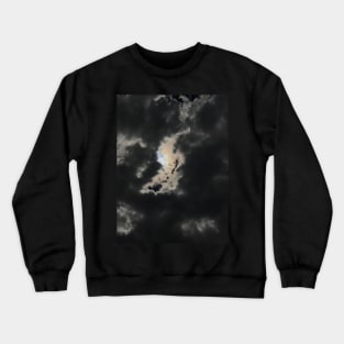 Light of hope. Horror sky. Thick grey clouds-cape with bright sun peeping out through the clouds Crewneck Sweatshirt